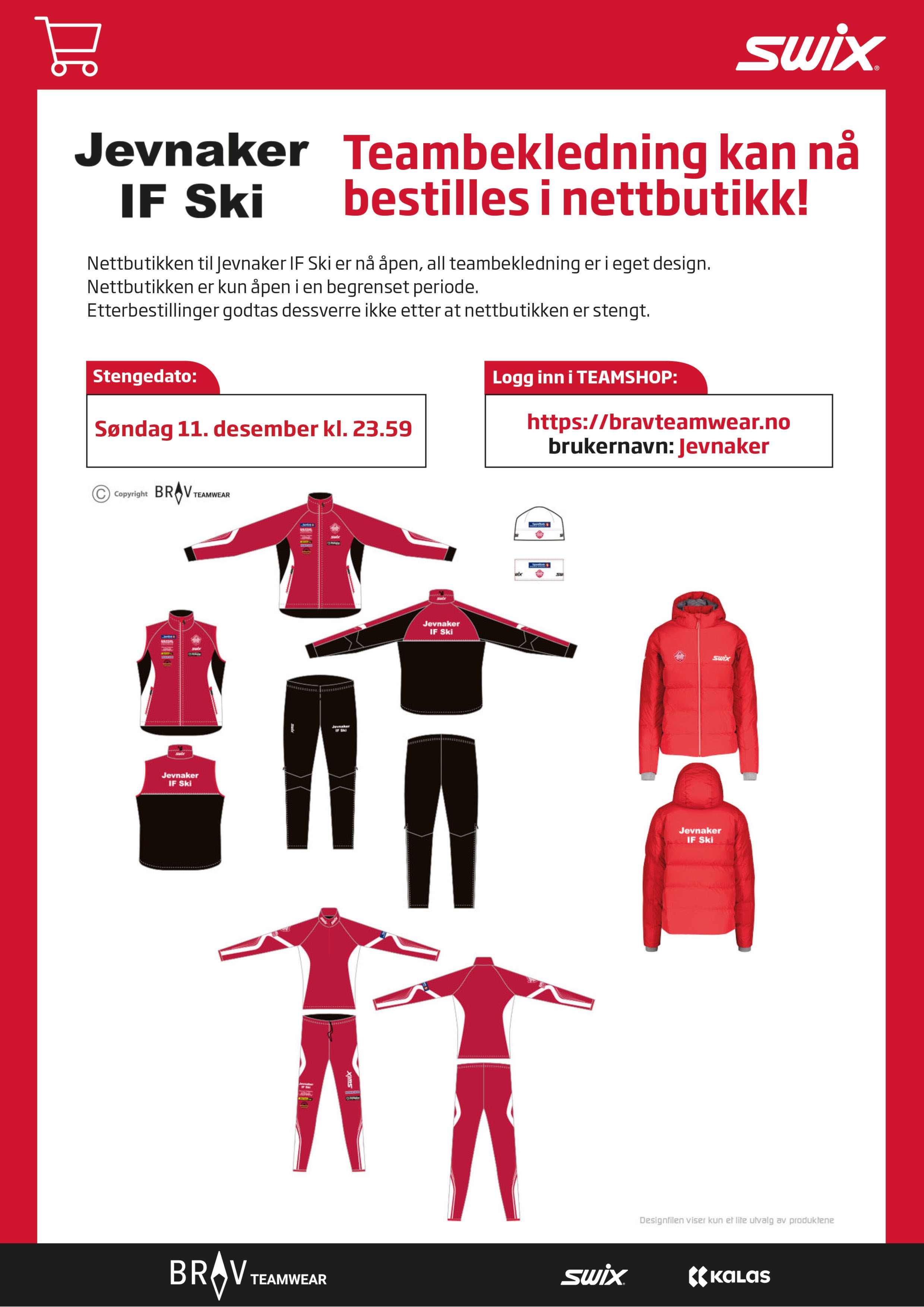 Fristen for bestilling av klær utvides til og med 18. desember!